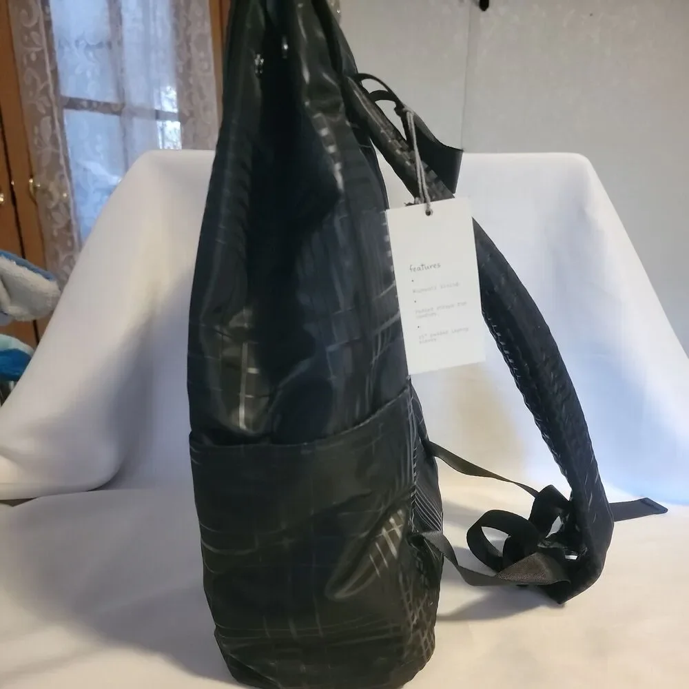 A New Day Backpack Black Gel Print/WHPN14-9 School Office Diaper Bag NWT